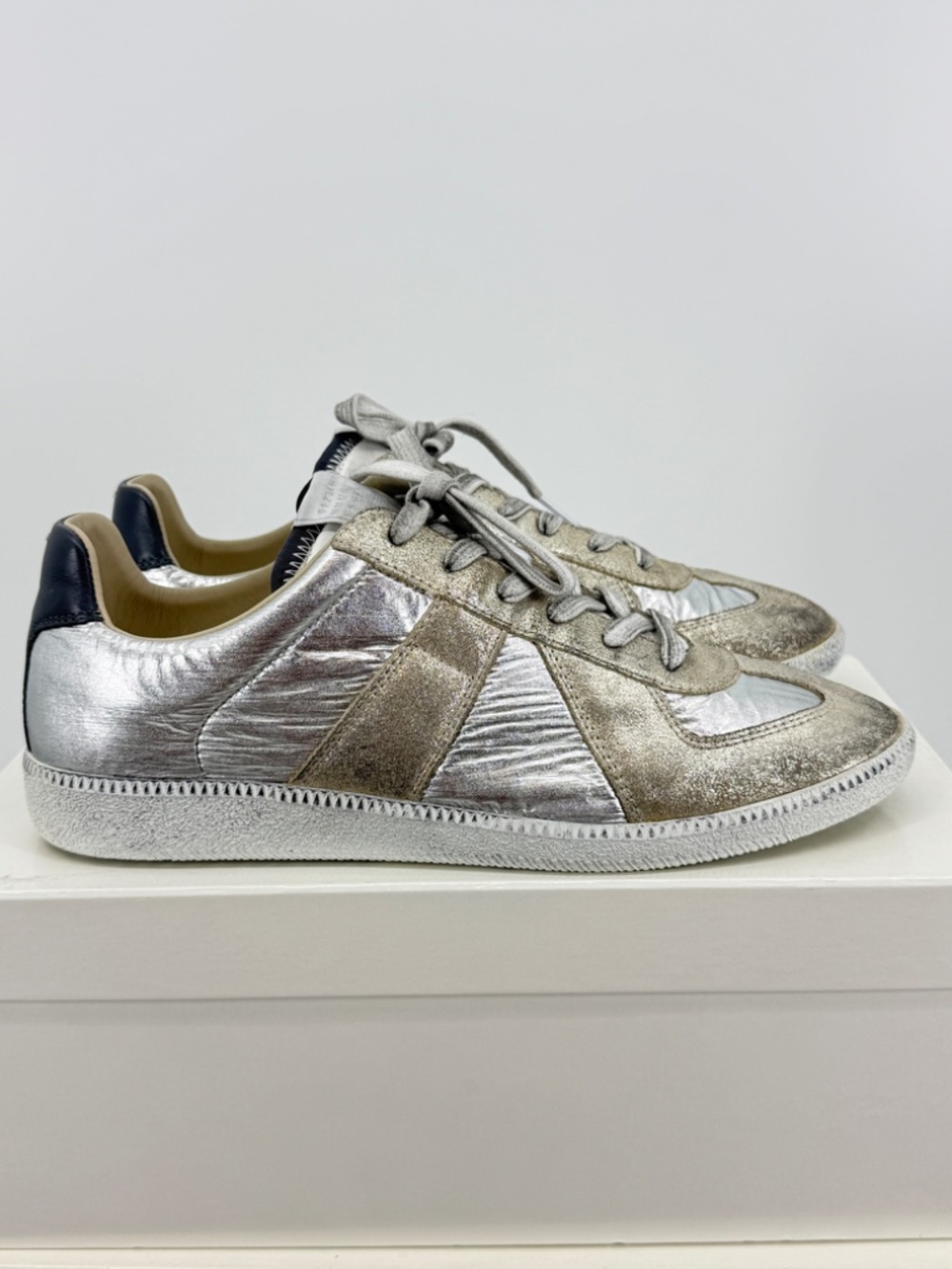 Margiela GAT Low Silver Distressed